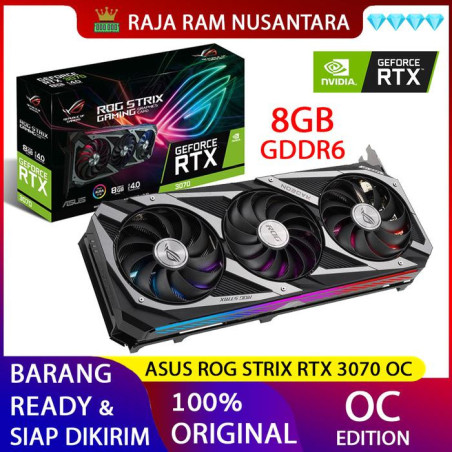 ASUS ROG STRIX RTX 3070 OC Edition 8GB VGA GeForce RTX3070 GDDR6 8GB 1755MHz HDMI 2.1