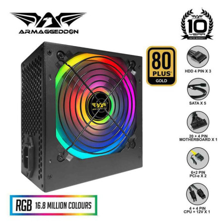 Armaggeddon PSU Voltron Gold 600 RGB 80+ Gold 10Year Official Warranty