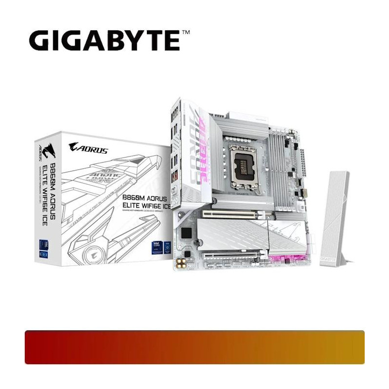 GIGABYTE B860M AORUS ELITE WIFI6E ICE | Motherboard Intel B860 LGA 1851 DDR5 Micro ATX