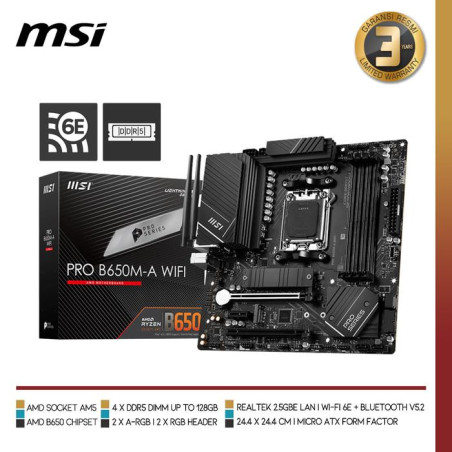 MSI PRO B650M-A WIFI | Motherboard AMD B650 Ryzen AM5