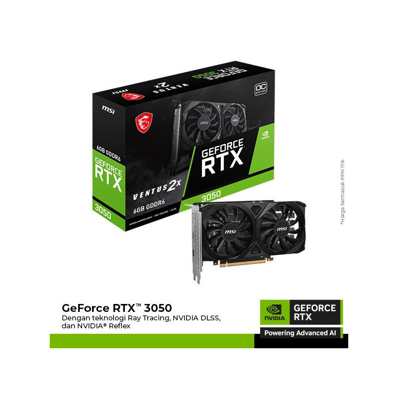 VGA Card MSI GeForce RTX 3050 VENTUS 2X 6G OC - 6GB GDDR6