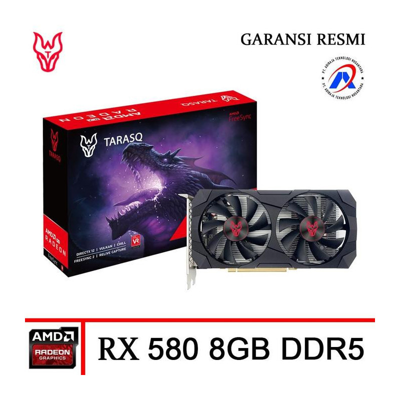 TARASQ VGA RX 580 8GB VGA Card DDR5 256Bit 2048SP GARANSI RESMI V1 - V1